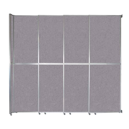 Versare Operable Wall Sliding Room Divider 12'8" x 12'3" Cloud Gray Fabric 1072408-2